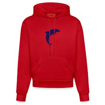 dolphin logo - Organic Fitted Hoodie Made in EU - Rot - Vorne