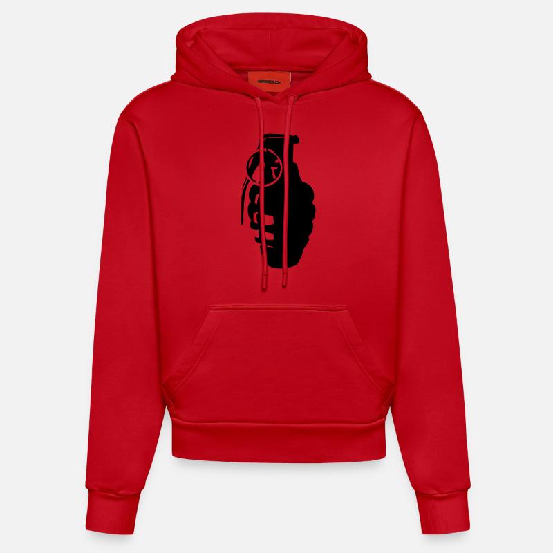 grenade - Sweat à capuche bio ajusté fabriqué en UE - rouge