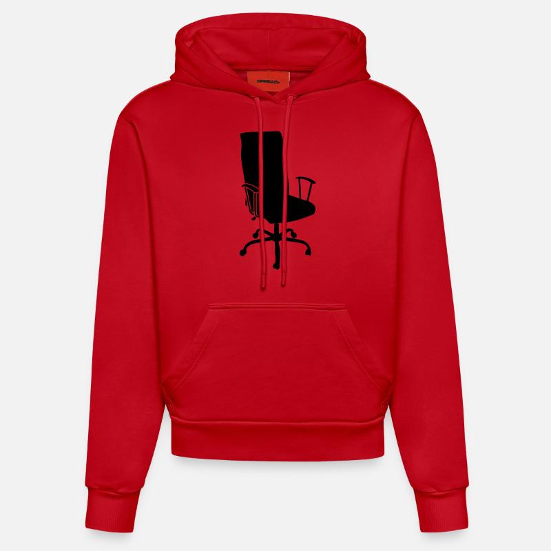 chaise de bureau - Sweat à capuche bio ajusté fabriqué en UE - rouge