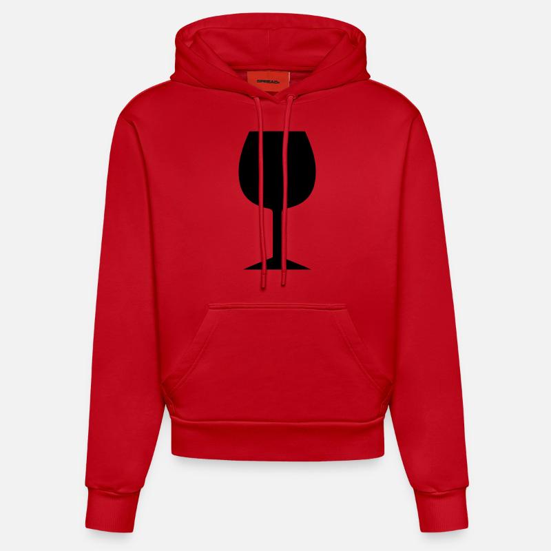 Weinglas - Organic Fitted Hoodie Made in EU - Rot