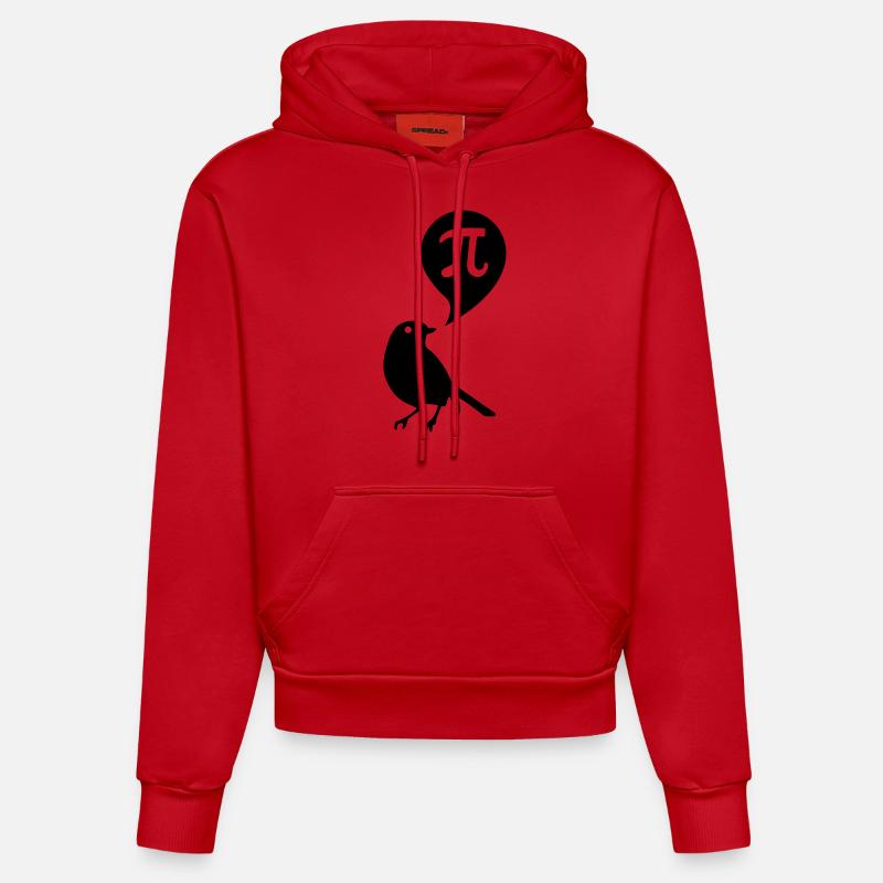 pi - Sweat à capuche bio ajusté fabriqué en UE - rouge