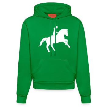 Equestrian elegance - Organic Fitted Hoodie Made in EU - City Green - Front