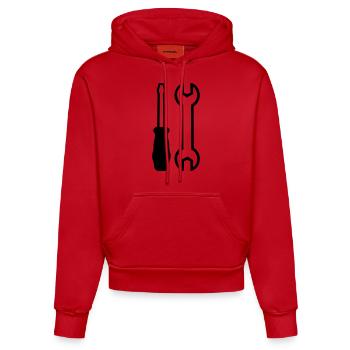 Werkzeug - Organic Fitted Hoodie Made in EU - Rot - Vorne