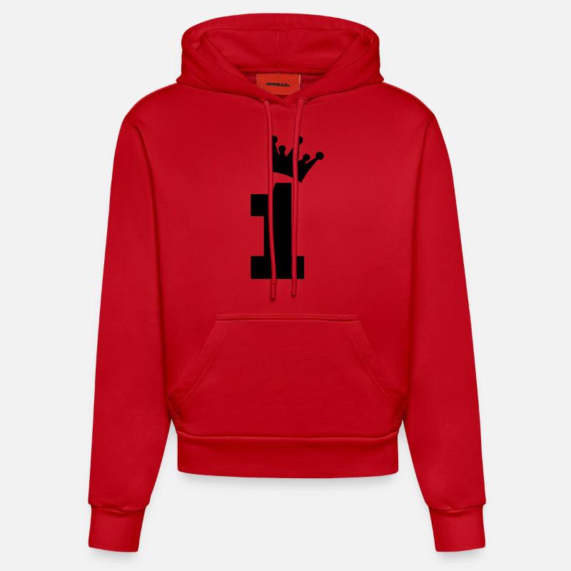 one 1 eins - Organic Fitted Hoodie Made in EU - Rot