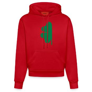 Kleeblatt - Organic Fitted Hoodie Made in EU - Rot - Vorne