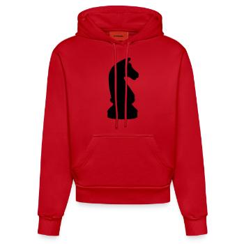 schach_pferd - Organic Fitted Hoodie Made in EU - Rot - Vorne