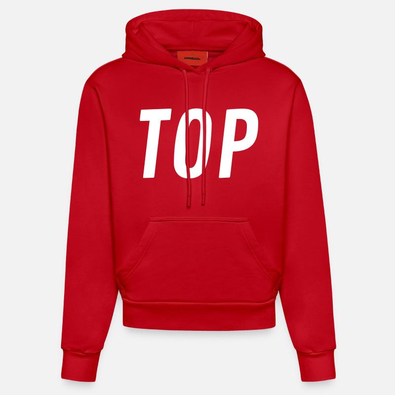 Top oder Bottom - Organic Fitted Hoodie Made in EU - Rot