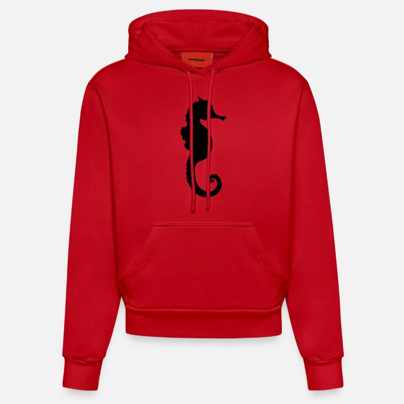 seepferd - Sweat à capuche bio ajusté fabriqué en UE - rouge