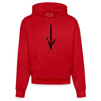 Pfeil - Organic Fitted Hoodie Made in EU - Rot - Vorne