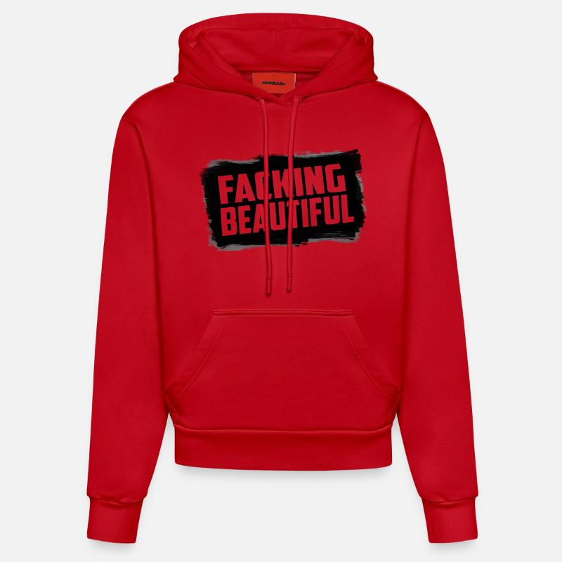 Facking Belle - Sweat à capuche bio ajusté fabriqué en UE - rouge