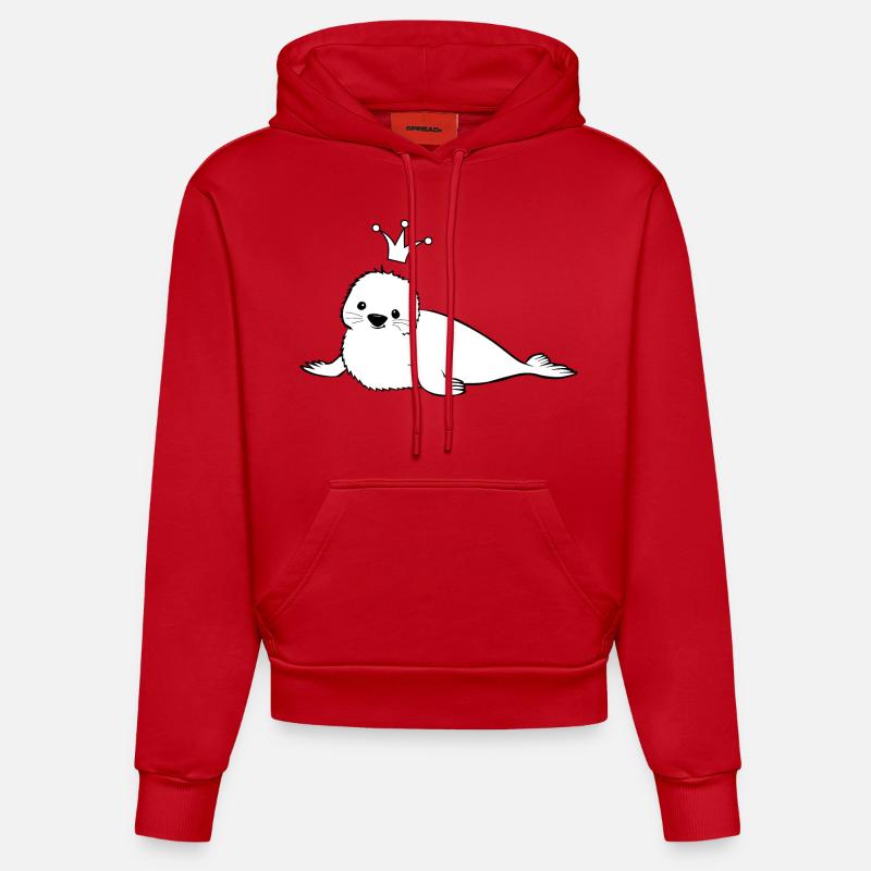Robbe Design mit Krone - Organic Fitted Hoodie Made in EU - Rot