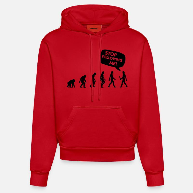 Die Evolution eines Stalkers - Organic Fitted Hoodie Made in EU - Rot