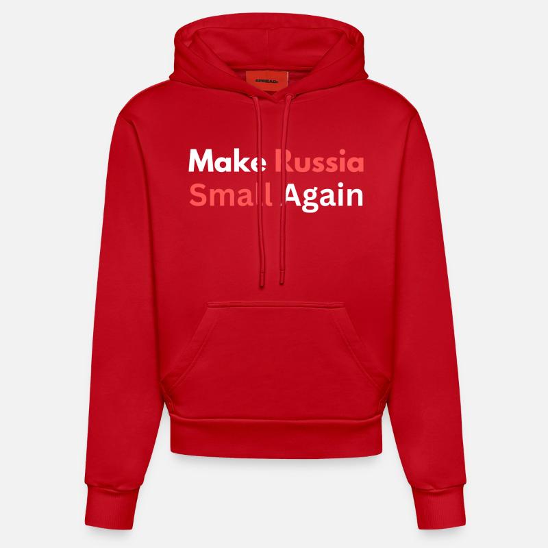 Make Russia Small Again - Sweat à capuche bio ajusté fabriqué en UE - rouge