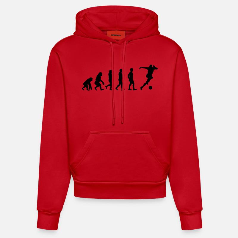 Evolution soccer - Sweat à capuche bio ajusté fabriqué en UE - rouge