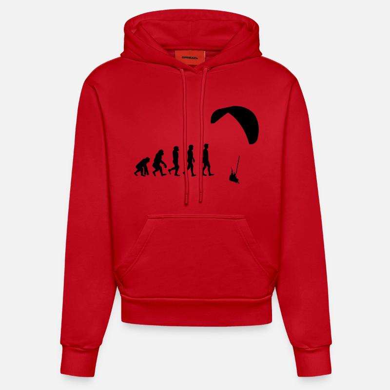 Planeur de l’évolution - Sweat à capuche bio ajusté fabriqué en UE - rouge