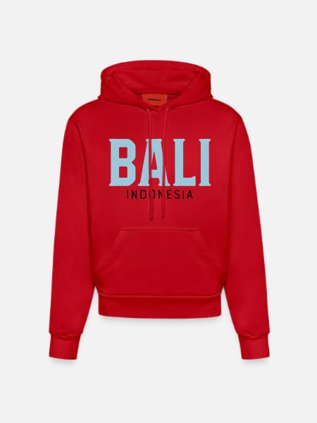 Bali - Sweat à capuche bio ajusté fabriqué en UE - rouge