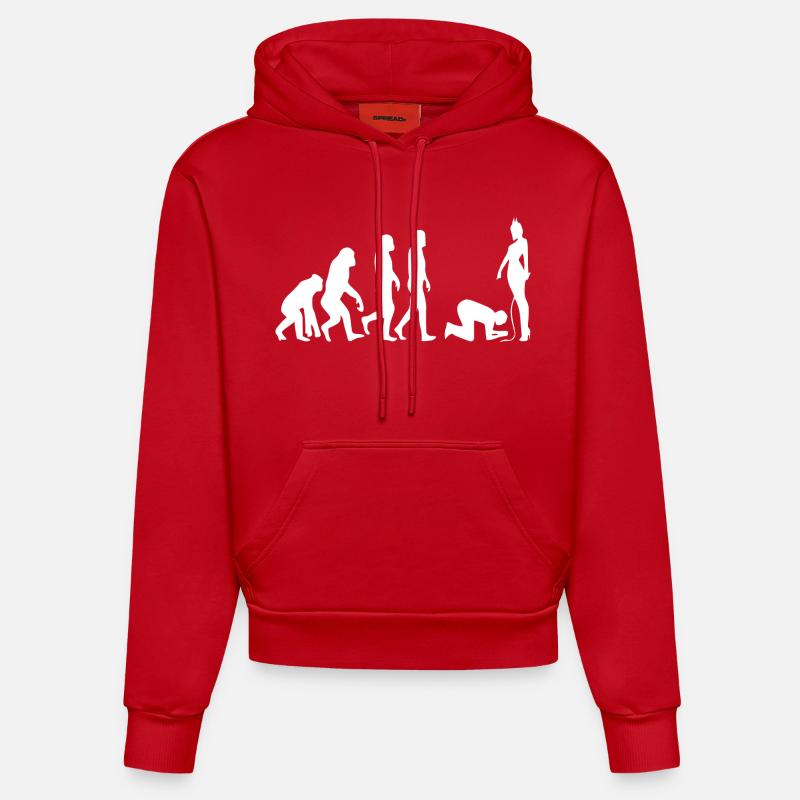 Evolution Mann - Organic Fitted Hoodie Made in EU - Rot