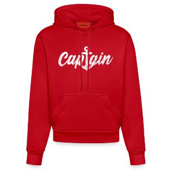 Capitaine capitaine - Sweat à capuche bio ajusté fabriqué en UE - rouge - Devant