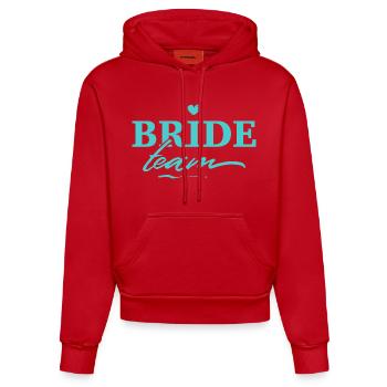 Enterrement de vie de jeune fille de l’équipe Bride - Sweat à capuche bio ajusté fabriqué en UE - rouge - Devant