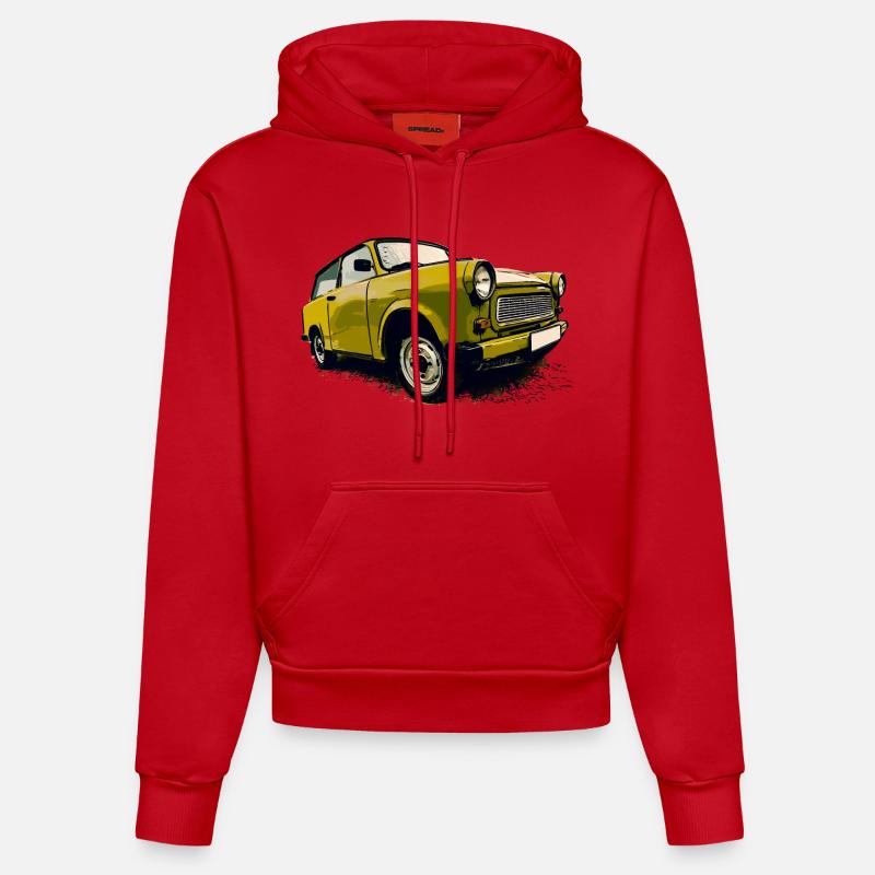 Tabbi vert - Sweat à capuche bio ajusté fabriqué en UE - rouge