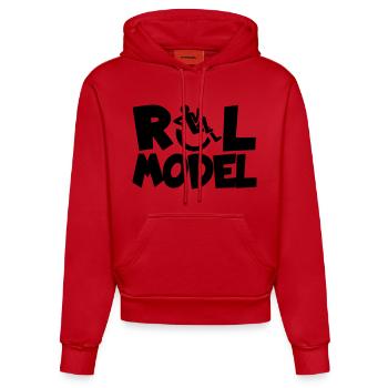 Every wheelchair user is a role model * - Organic Fitted Hoodie Made in EU - red - Front