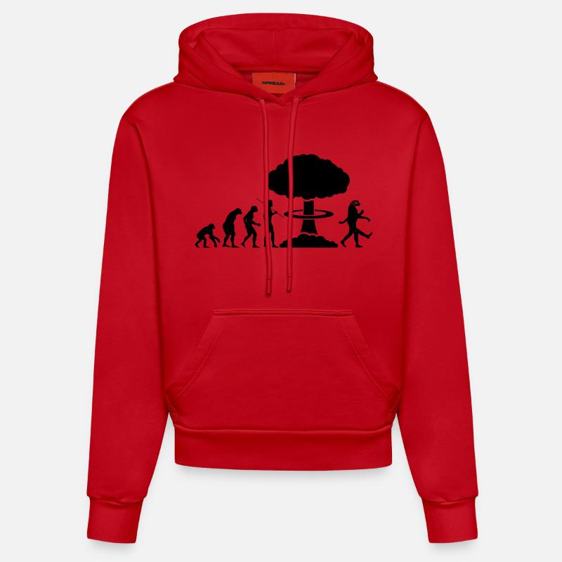 Radioactive evolution - Organic Fitted Hoodie Made in EU - red