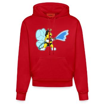 Biene Feuerwehrmann Feuerwehrschlauch Feuerwehr - Organic Fitted Hoodie Made in EU - Rot - Vorne