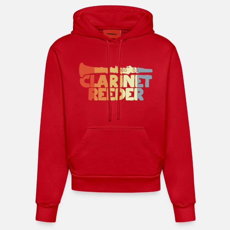 Anches de clarinette - Sweat à capuche bio ajusté fabriqué en UE - rouge