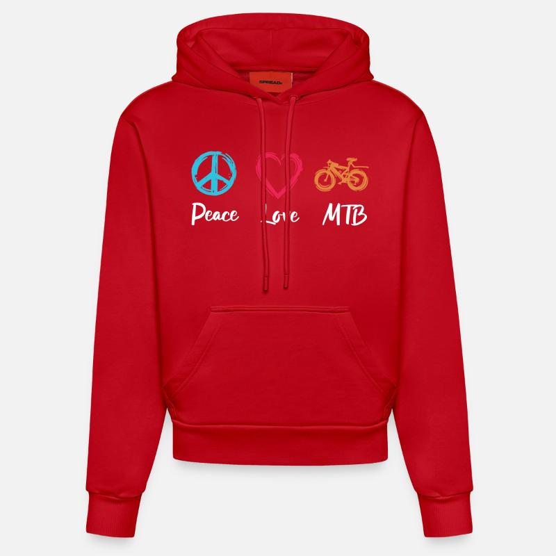 Amour de la paix VTT - Sweat à capuche bio ajusté fabriqué en UE - rouge