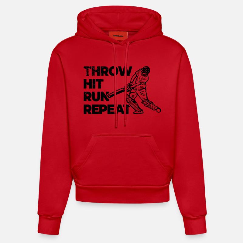 Cricket Techniques - Sweat à capuche bio ajusté fabriqué en UE - rouge