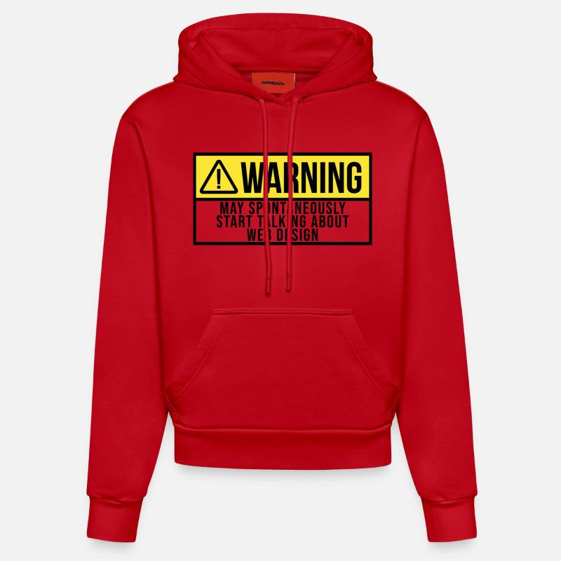 Conception de sites web - Sweat à capuche bio ajusté fabriqué en UE - rouge