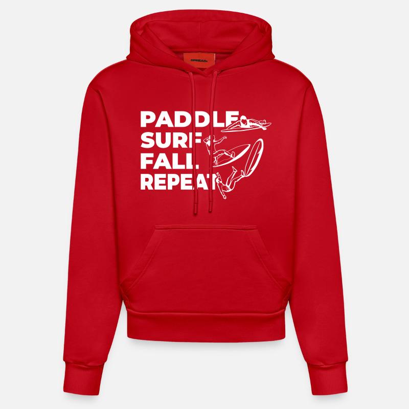 Paddle Surf Fall Repeat - Organic Fitted Hoodie Made in EU - Rot
