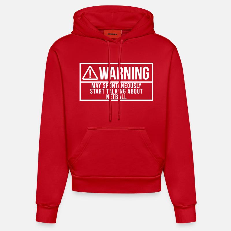 Netball - Sweat à capuche bio ajusté fabriqué en UE - rouge