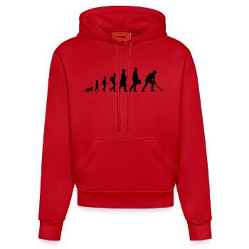 Development of field hockey - Organic Fitted Hoodie Made in EU - red - Front