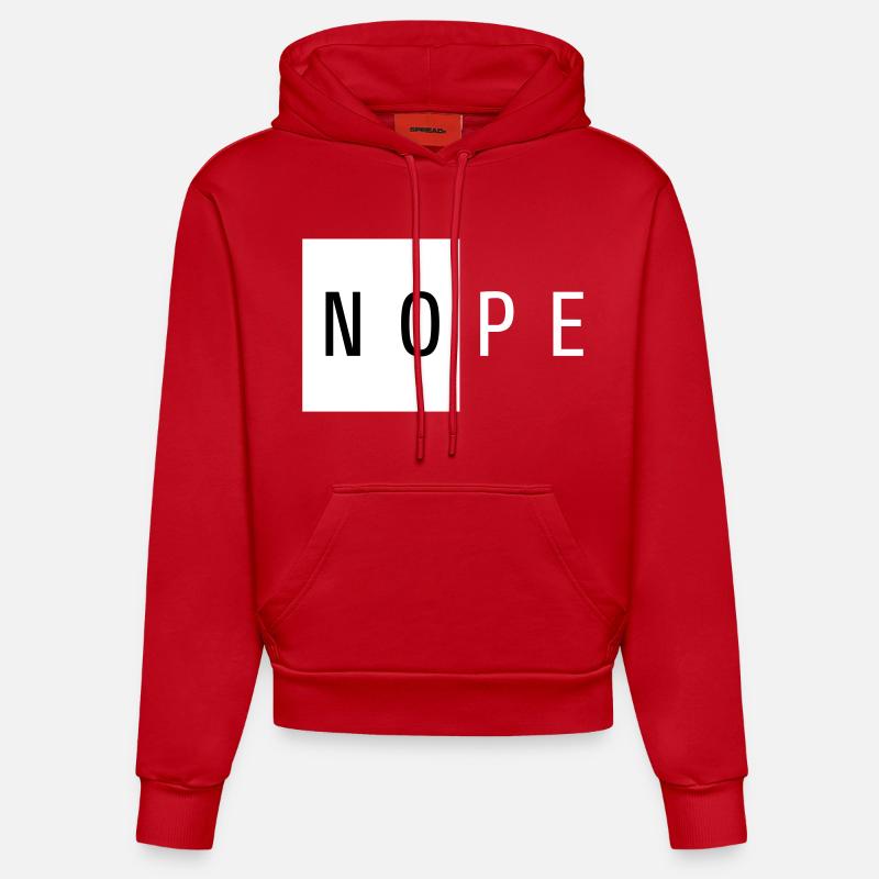 Nope Cadeau Blanc - Sweat à capuche bio ajusté fabriqué en UE - rouge
