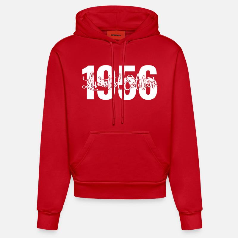 Edition limitée 1956 - Sweat à capuche bio ajusté fabriqué en UE - rouge