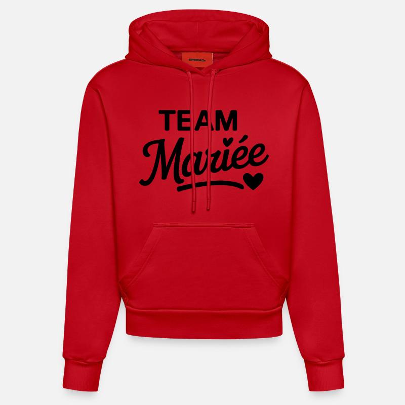 Team Mariée design EVJF élégant  - Sweat à capuche bio ajusté fabriqué en UE - rouge