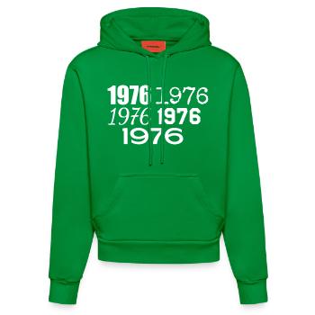 1976 - Organic Fitted Hoodie Made in EU - City Green - Front