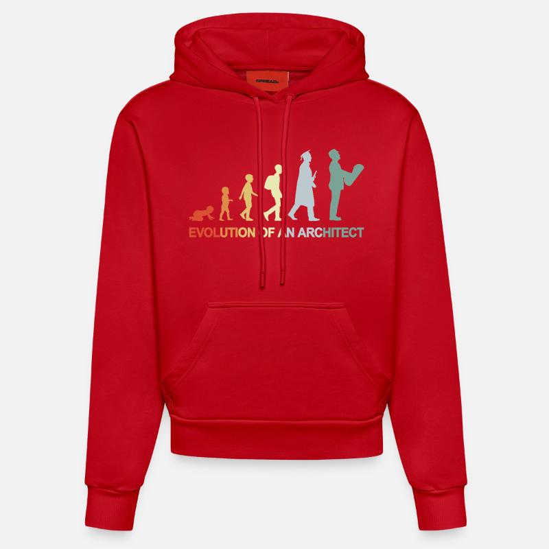 Le développement d’un architecte - Sweat à capuche bio ajusté fabriqué en UE - rouge