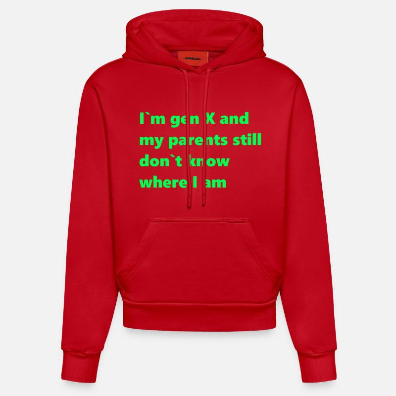 Génération X - Sweat à capuche bio ajusté fabriqué en UE - rouge