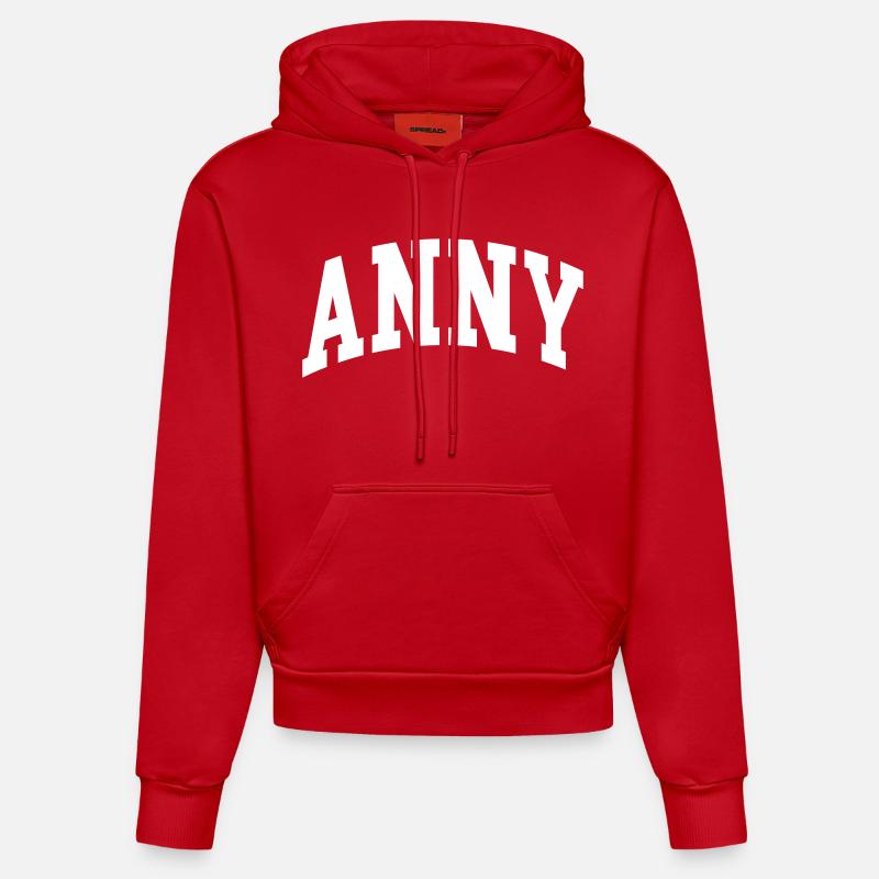 Anny - Sweat à capuche bio ajusté fabriqué en UE - rouge