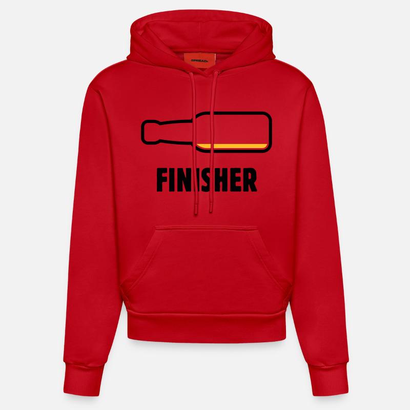 Finisher (Bier / Bierchen / Biertrinker / POS 2C) - Organic Fitted Hoodie Made in EU - Rot