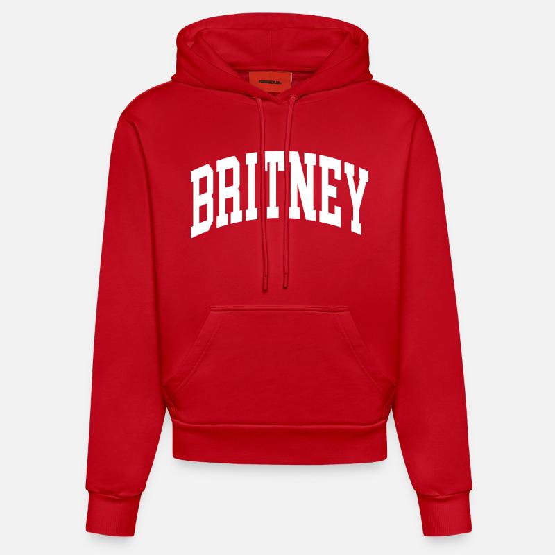 Britney - Sweat à capuche bio ajusté fabriqué en UE - rouge