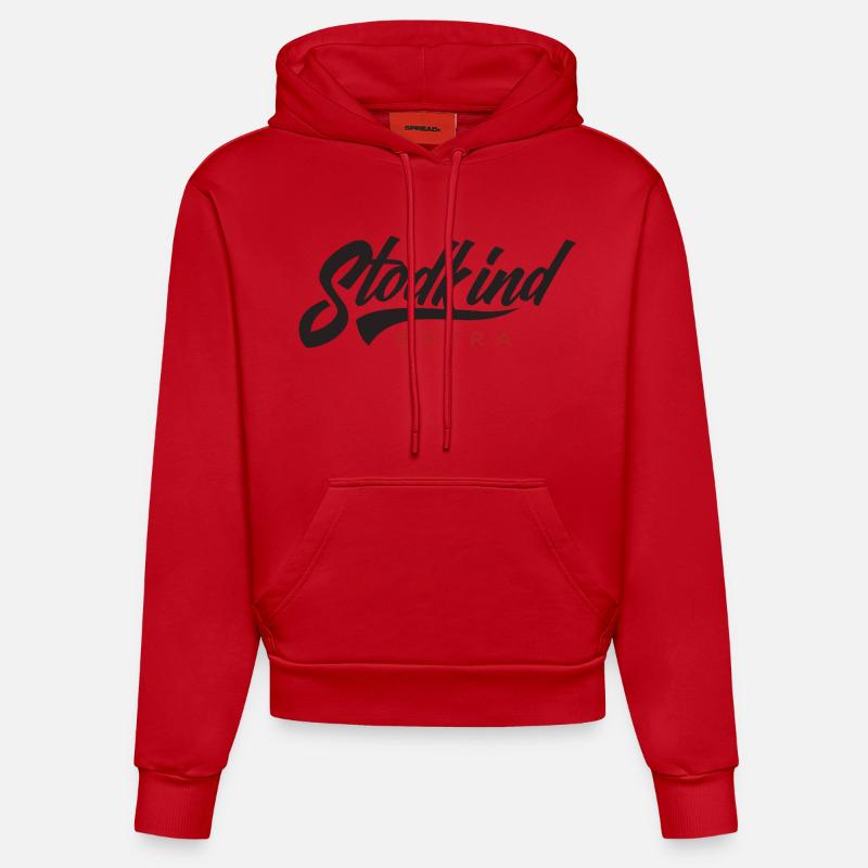 Stodkind Extra Noir - Sweat à capuche bio ajusté fabriqué en UE - rouge
