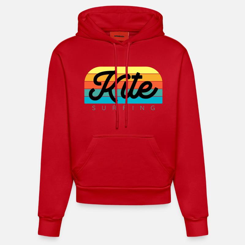 Kitesurfeur Kiteboard Kitesurf Kitesurf - Sweat à capuche bio ajusté fabriqué en UE - rouge