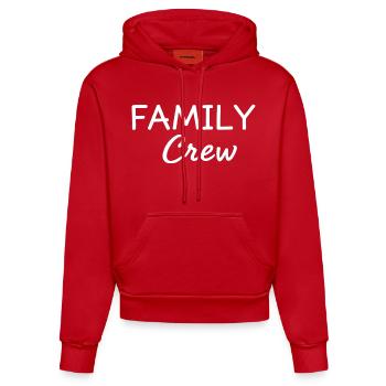 Family Crew Famille Unité Déclaration Familie - Sweat à capuche bio ajusté fabriqué en UE - rouge - Devant