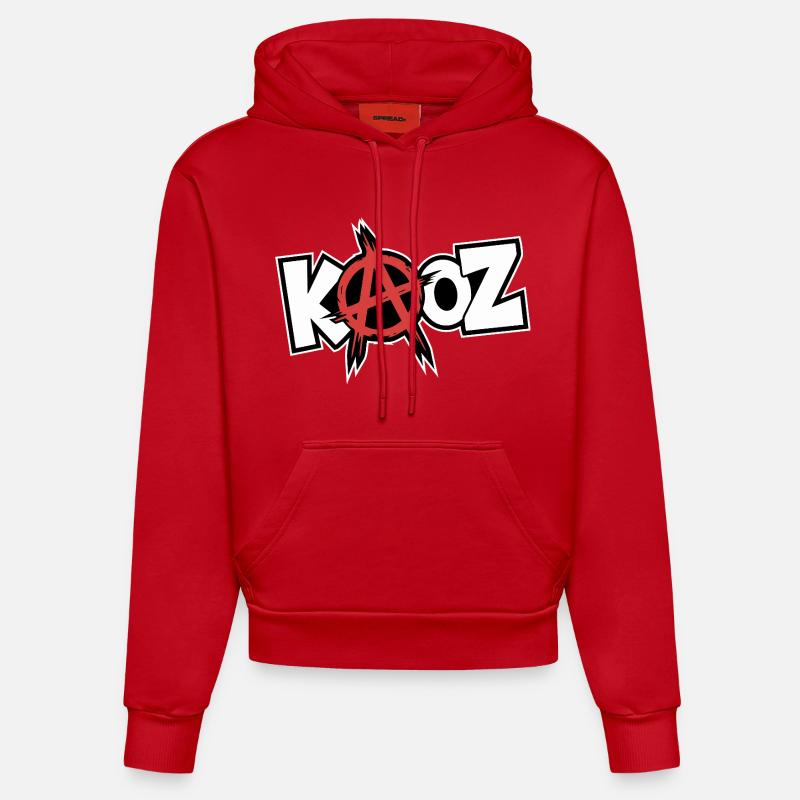 Kool KAOZ Anarchy Graffiti - Sweat à capuche bio ajusté fabriqué en UE - rouge