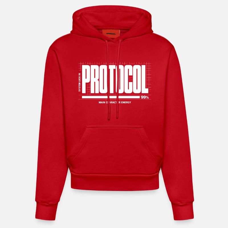 Projet System Down Imparfait - Sweat à capuche bio ajusté fabriqué en UE - rouge