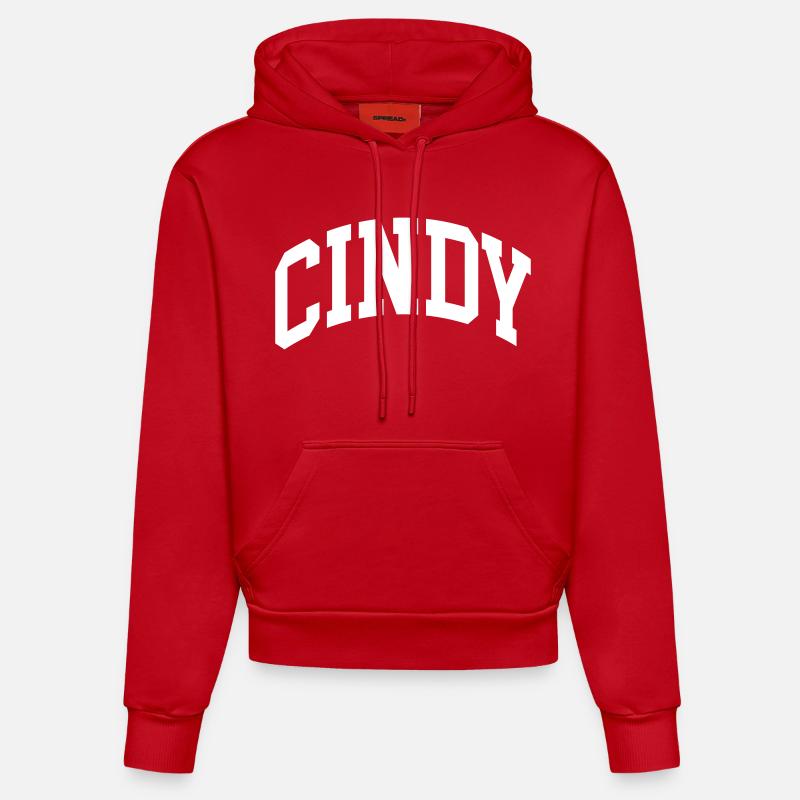Cindy - Sweat à capuche bio ajusté fabriqué en UE - rouge