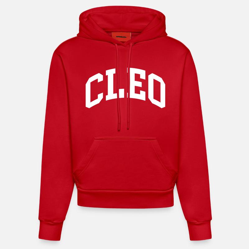Cleo - Sweat à capuche bio ajusté fabriqué en UE - rouge